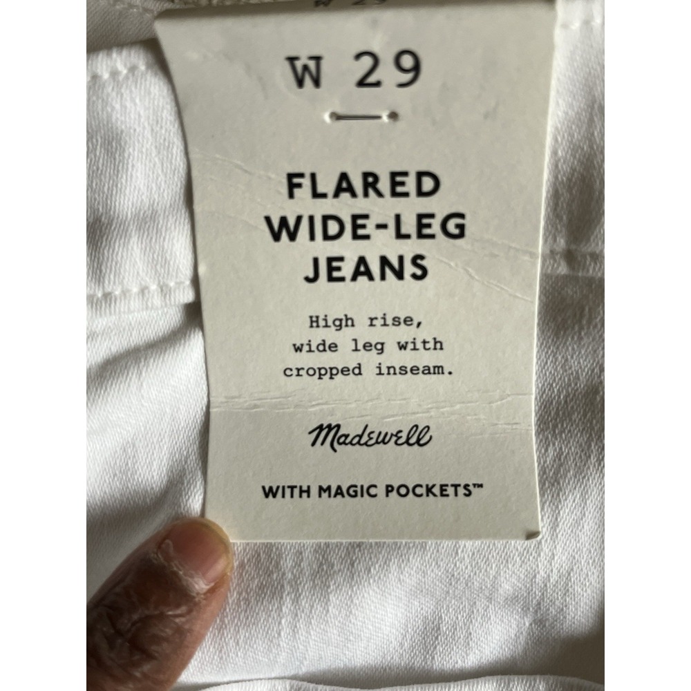 Madewell Flared Wide Leg‎ Jeans White High Rise Womens Size 29 NEW - Picture 5 of 5